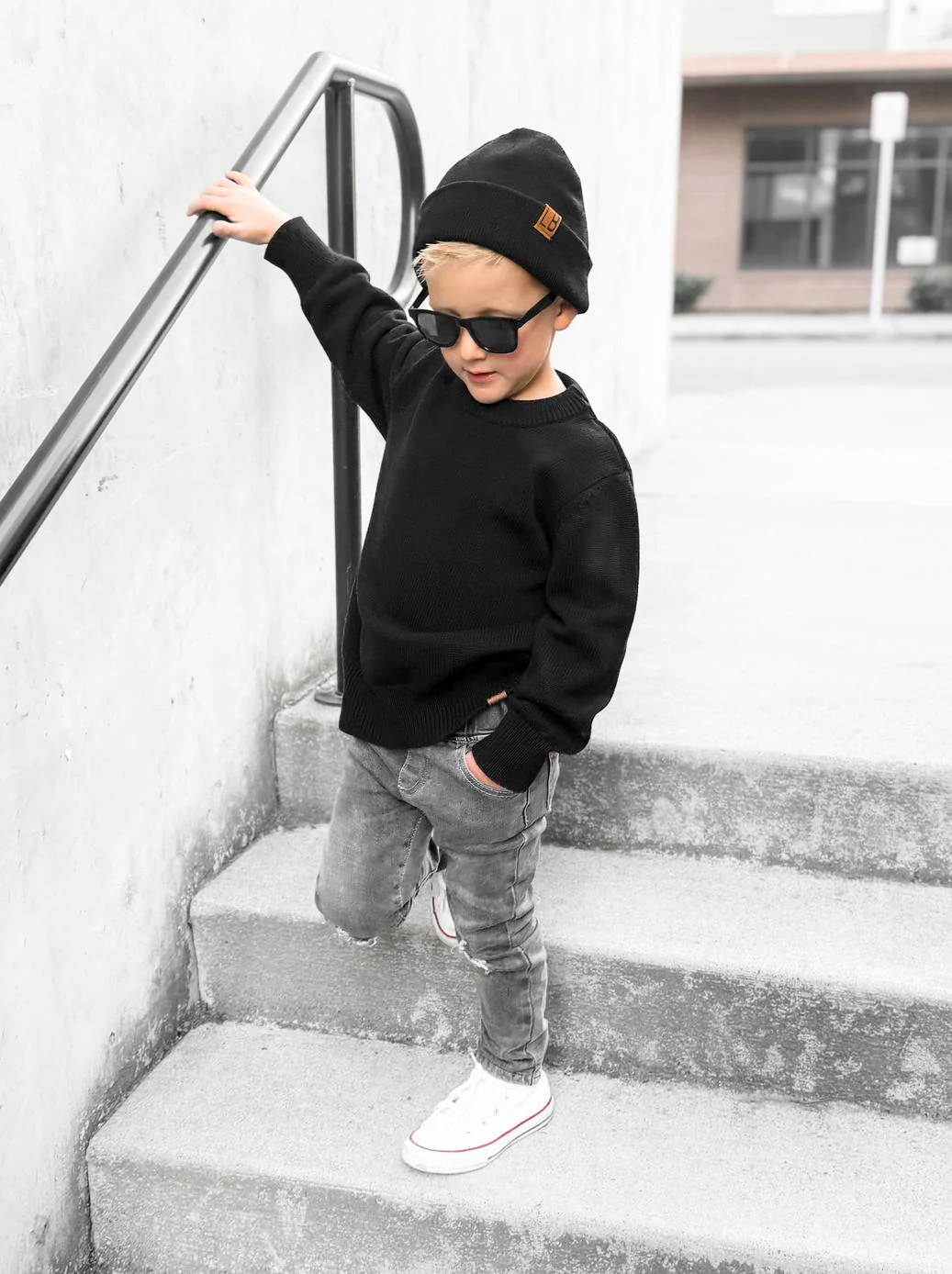 Baby Knit Sweater - Black - Image 3