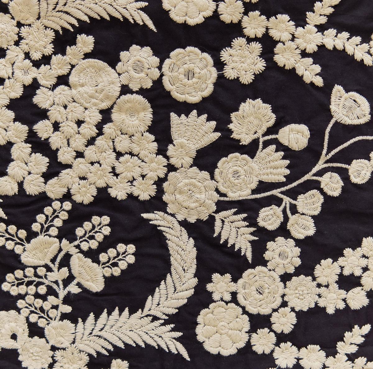 Doris Embroidered Fringe Midi Dress - Midnight/Cream Floral embroidery - Image 7
