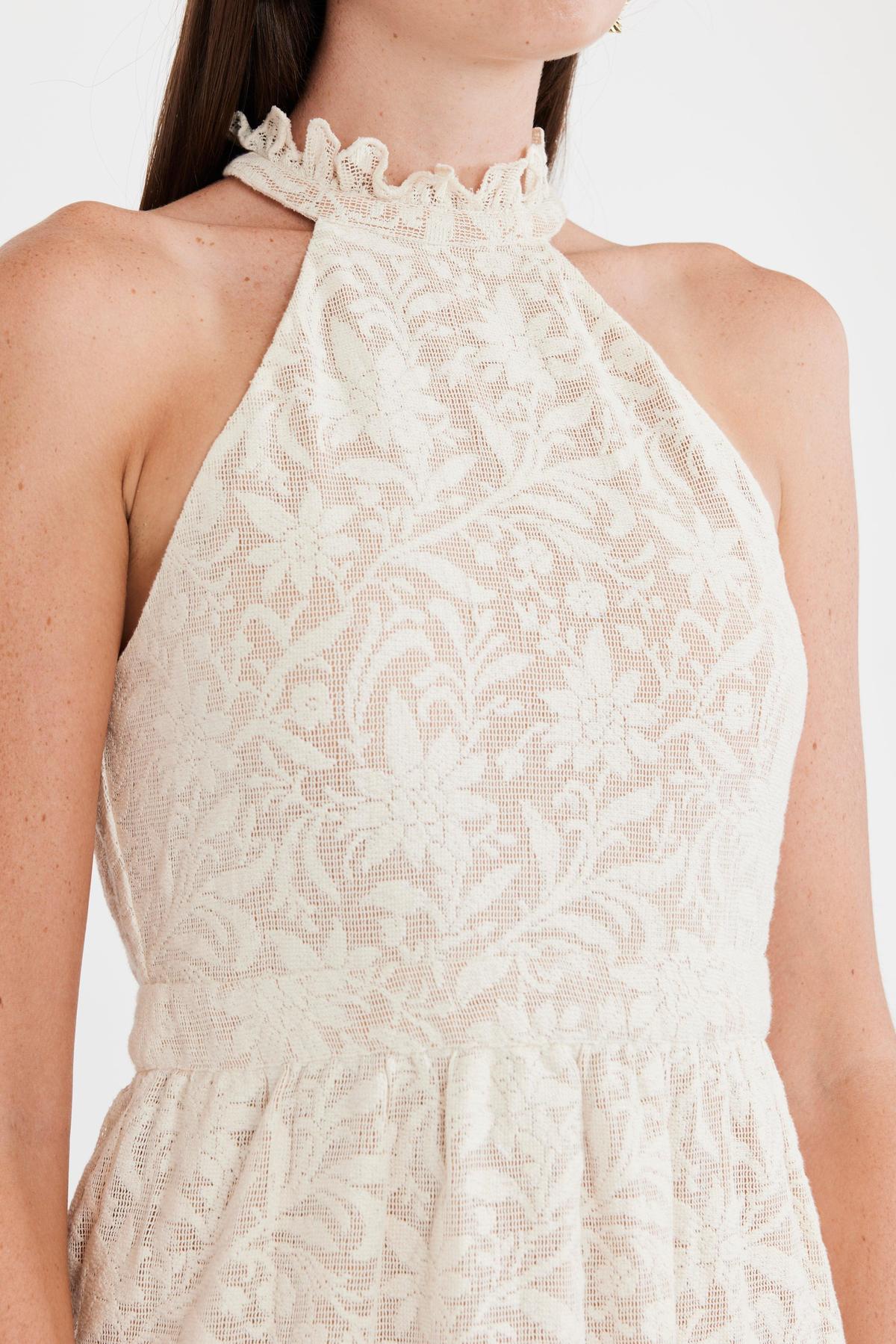 Ilona Midi Dress - Ivory Crochet Lace - Image 6